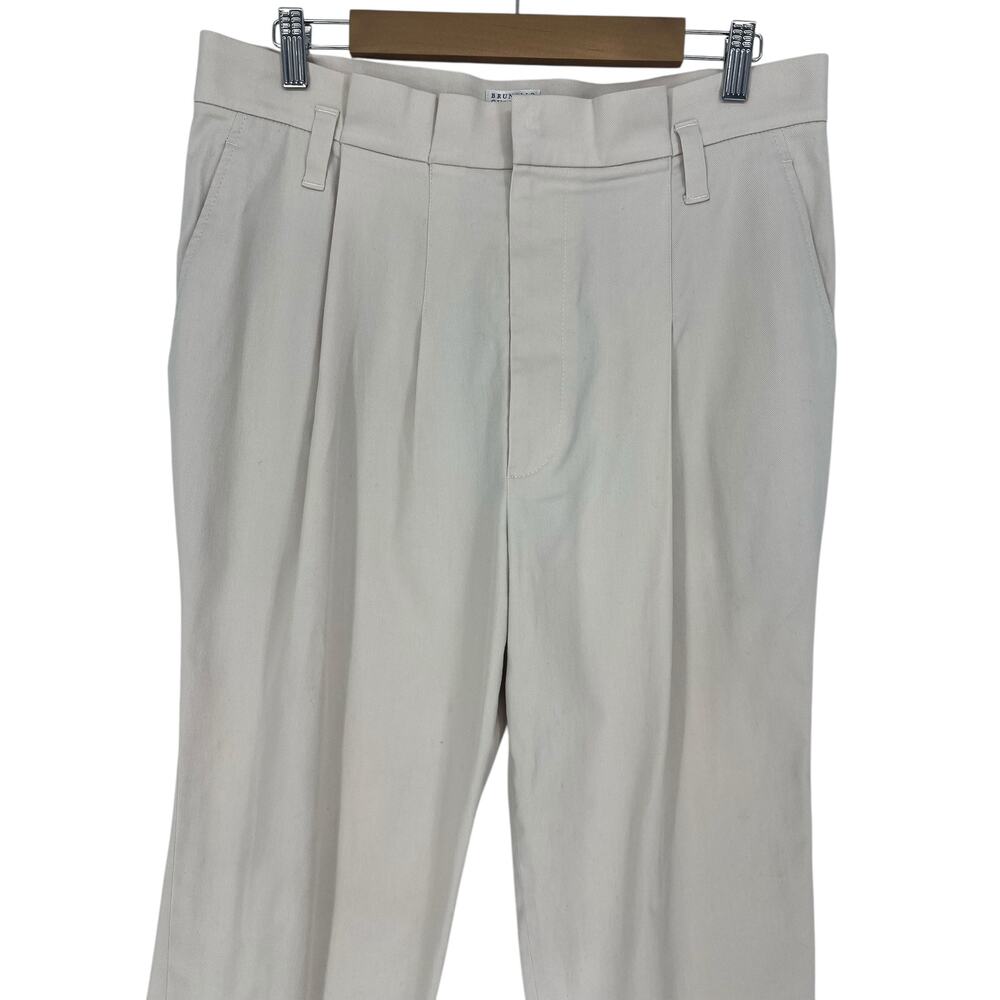Brunello Cucinelli Pleated Cotton‎ Blend Ruffle Waistband Pants - Picture 7 of 13